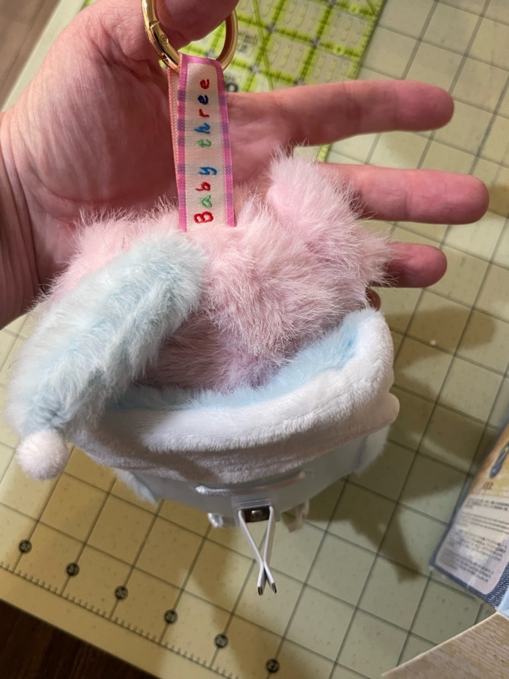 Super Cute!! Baby Three Pink Plush Vehicle-Mounted Baby Doll with Bottle - Picture 5 of 7